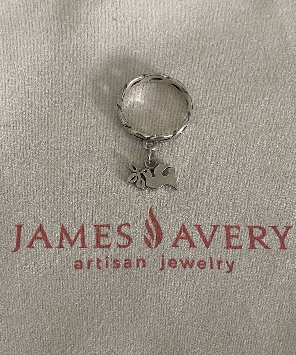 James Avery Retired Dangle Charm Ring With La Paloma Dove